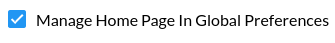 Home Page Manage in Global Prefs
