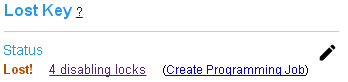 lost key section with disabling locks