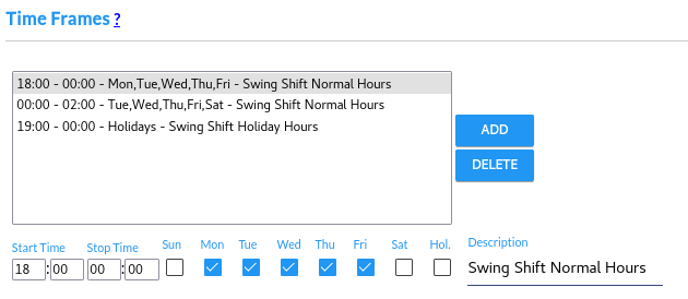 Access Time Frames Example